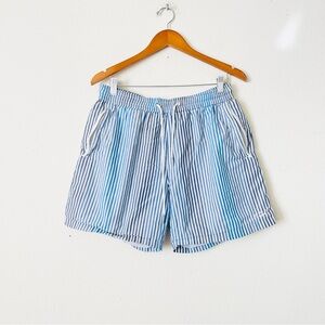 Kith Men LARGE Striped Poplin Hardaway shorts in blue white